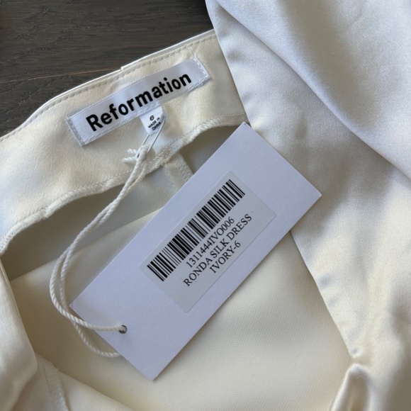 Reformation RONDA White Ivory Silk Maxi Dress Gown Bridal Wedding - Sz 6 w/ tags - Picture 5 of 14
